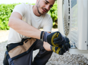 Air conditioning system being installed by expert AC technician in Philadelphia, PA